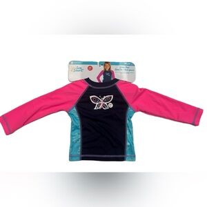 Sun Smart Toddler Medium Rash Guard Swim Tee Surf's Up UPF 50 Quick Dry 18-24 mo